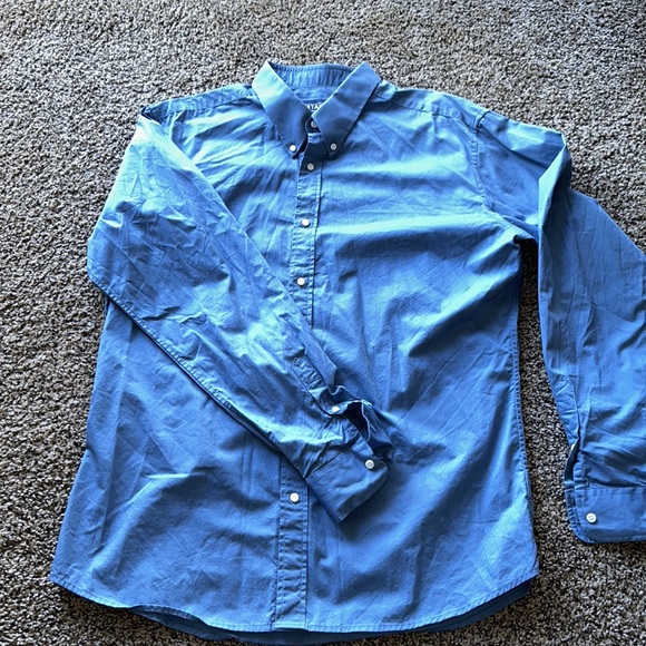 MTAILOR | Blue Tailored Fit Dress Shirt 17” x 34” - Picture 4 of 8